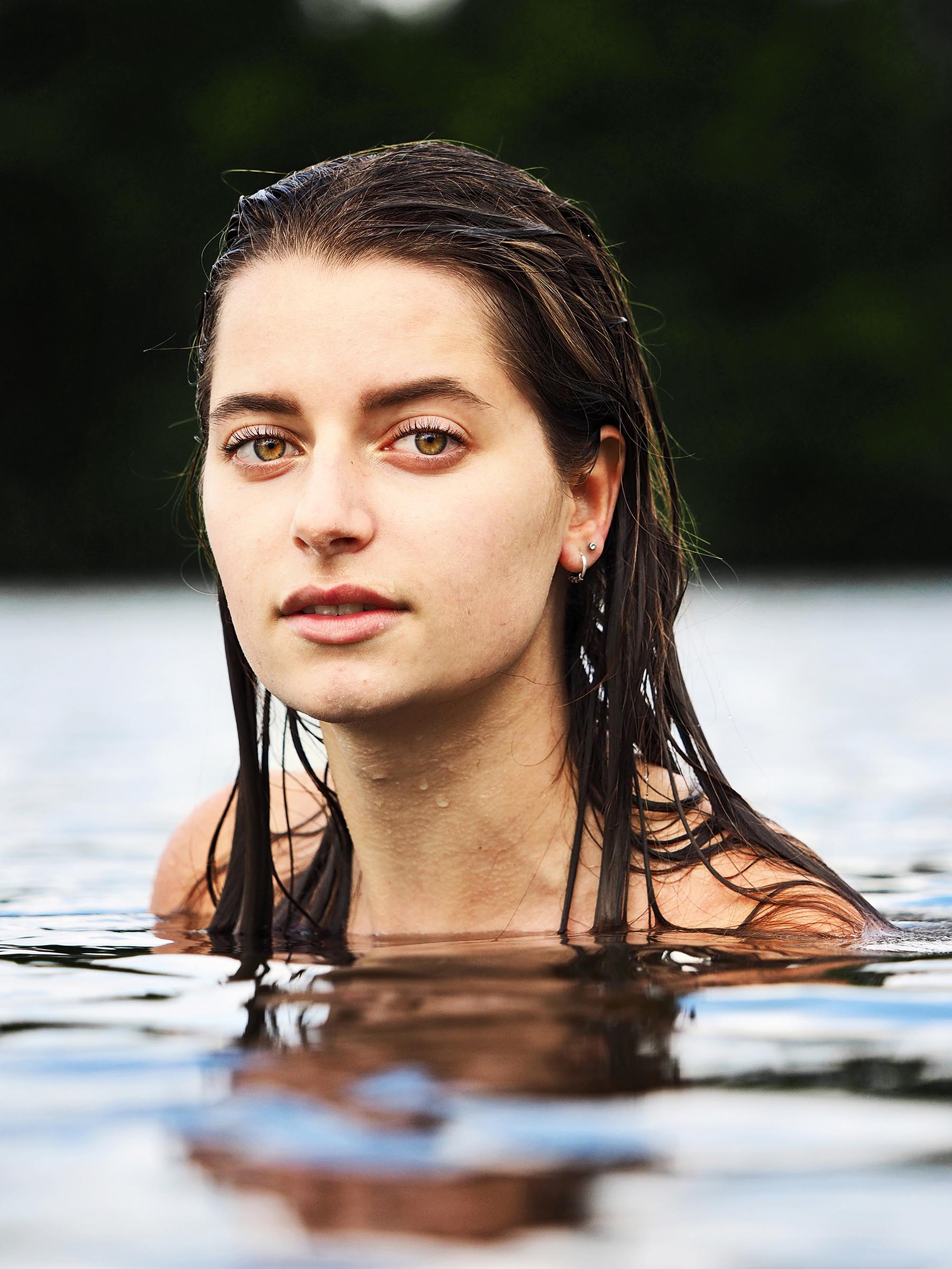 Portrait of a girl in the water